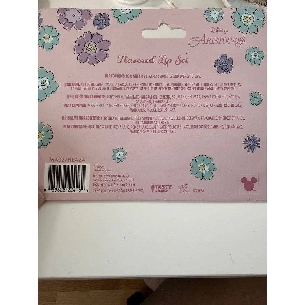 Disney The Aristocats Marie Lip Balm Gloss Set Bundle‎ 3pk Taste Beauty Pink